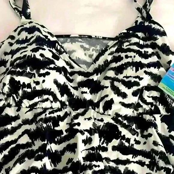 Swim Solutions Zebra Print One Piece - Picture 2 of 6